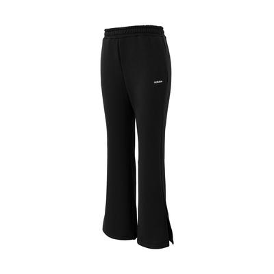 Fashionable Simple Fleece Laced Casual Pants Women Bottoms Black JX9415