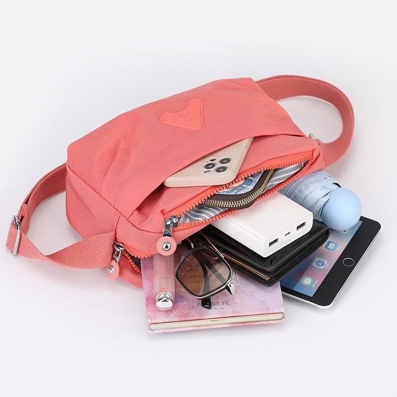Women's Multi-Pocket Shoulder Bag Nylon Small Bag Lightweight Crossbody Bag