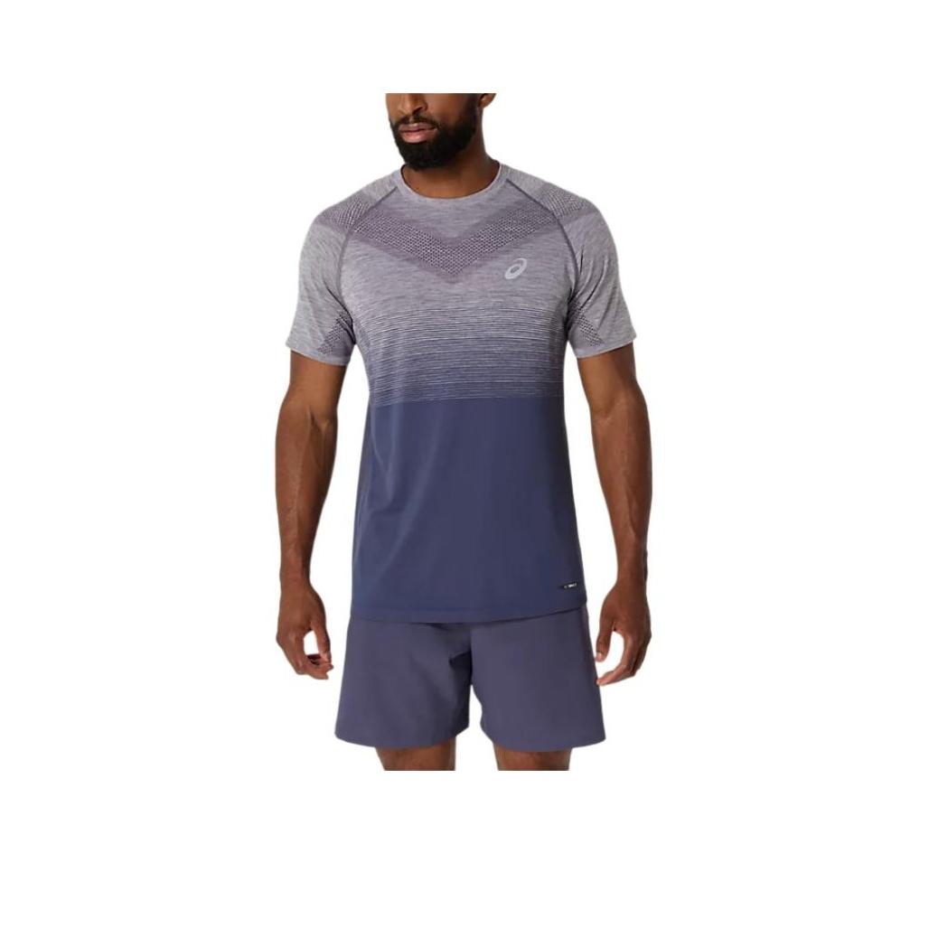Asics Logo Slim Fit Short Sleeve T-Shirt Men tops Lavender-Gray 2011C398-501 L