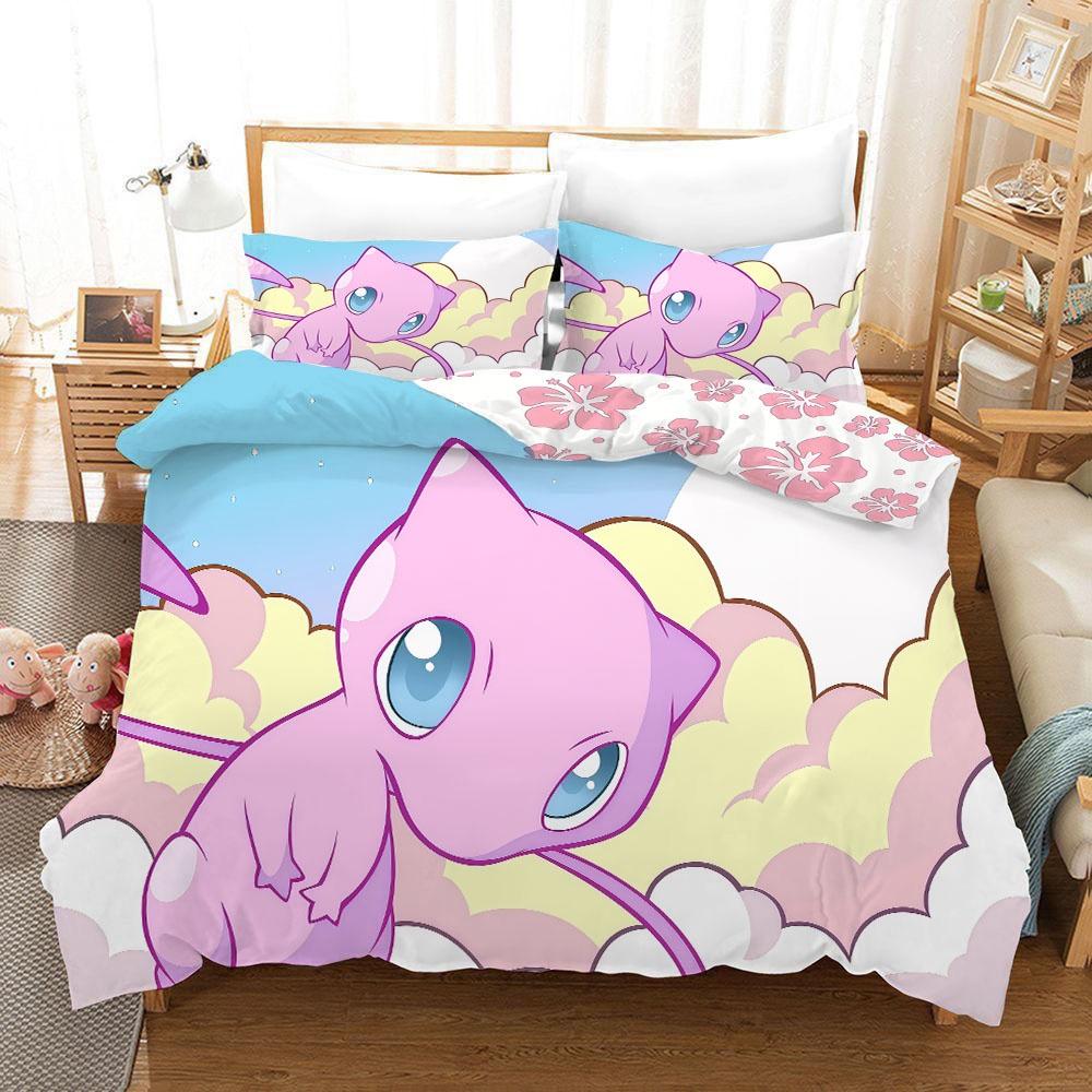 Duvet Cover Pillowcase Bedding Set Cartoon Pokemonzd Kawaii Adult Boy Girl Bedroom Decoration Children Single Double Large Size