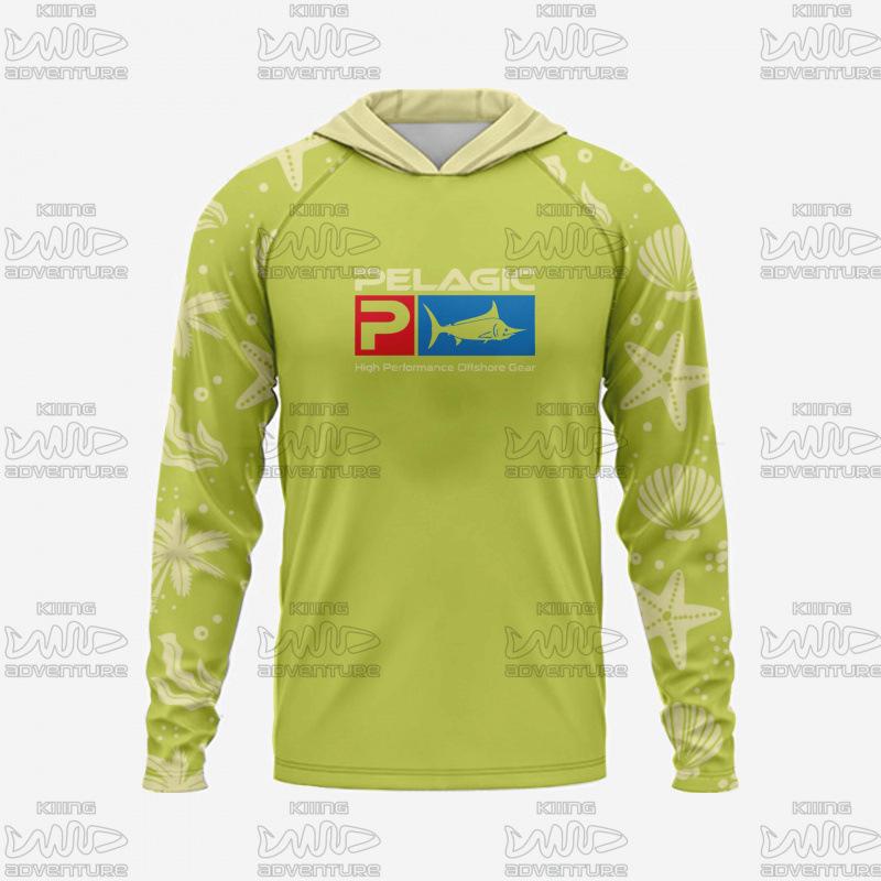 PELAGIC Рубашка с капюшоном для морской рыбалки на открытом воздухе защита от УФ-излучения 5XL 2790₽