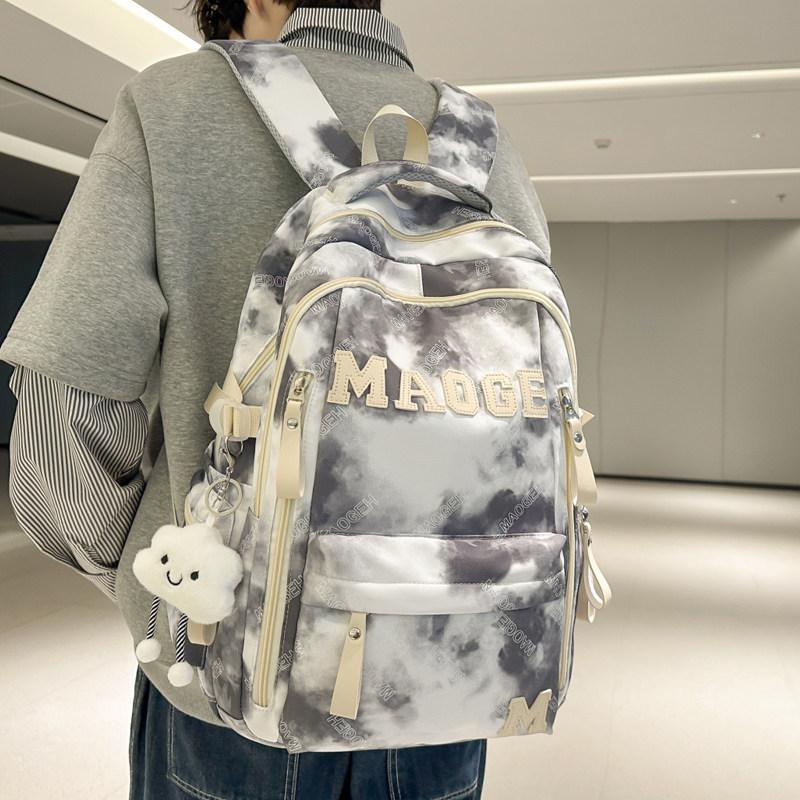 Schoolbag1011 new tie-dye schoolbag junior high school high school college student travel backpack women's high-value niche double shoulder messenger
