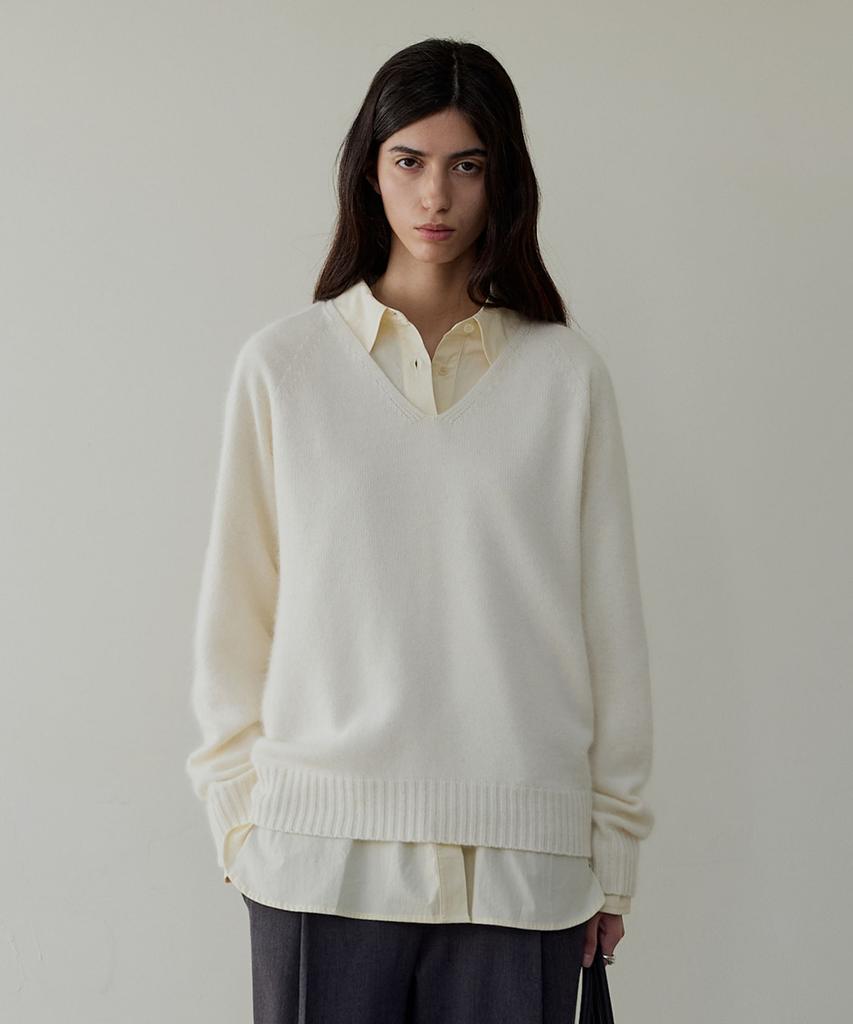 ARTID Raccoon Whole Garment V-Neck Knit_4 Colors