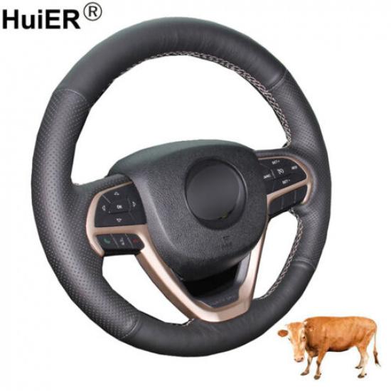 Hand Sewing Car Steering Wheel Cover For Jeep Grand Cherokee 2014 2015 -