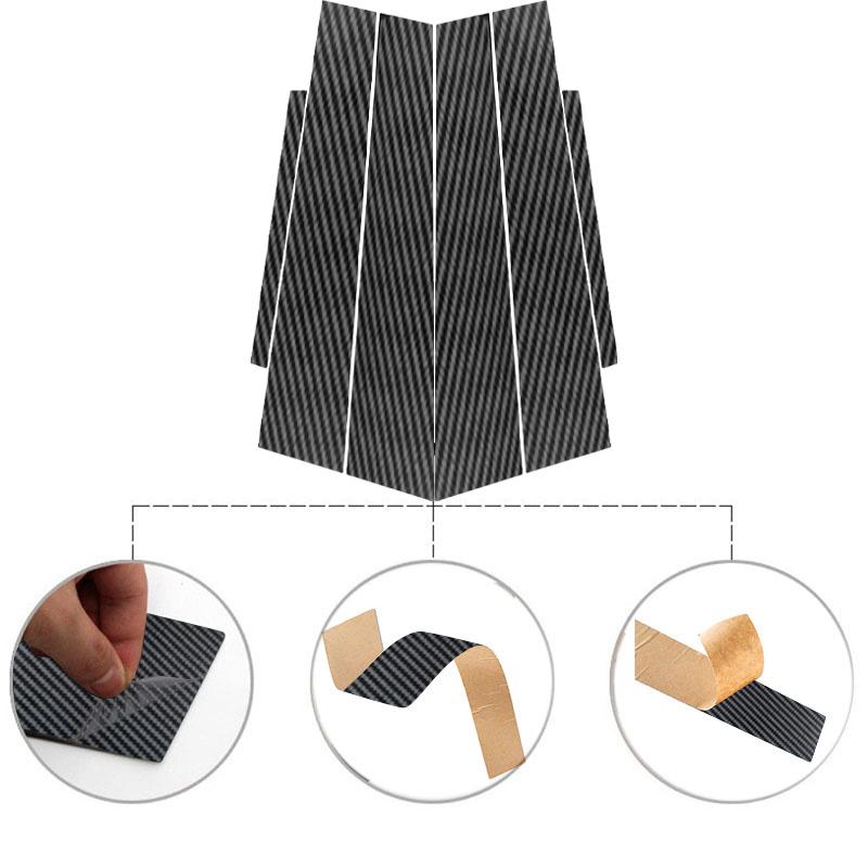 6 szt. dla Dodge Charger 2011-2023 Efekt włókna węglowego Osłona listwy słupka środkowego okna drzwi samochodu