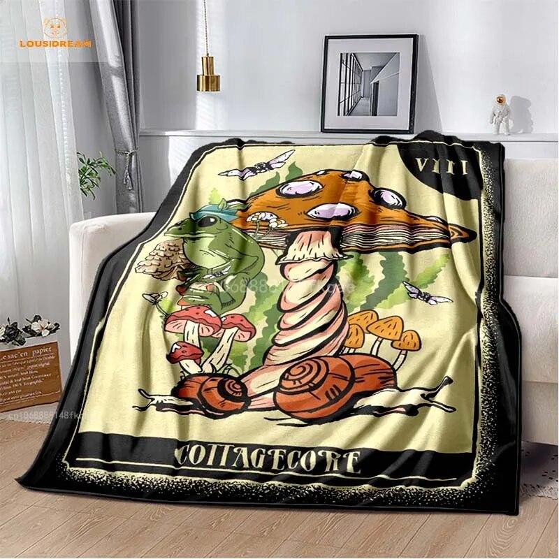 Anime Green Frog Designová deka s velkými očima Měkká přehoz přes postel Plážový teplý cestovní povlak pro děti Chlapci Dívky Dárek