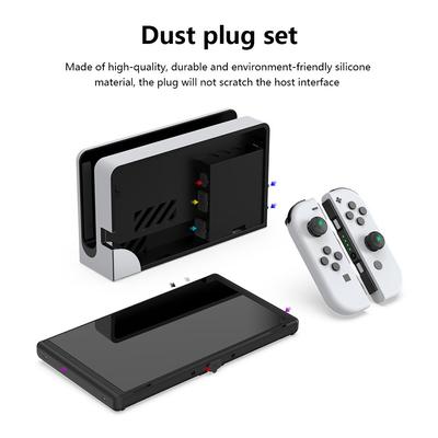 14 PCS/Set Dust Protector Silicone Port Plugs Anti-Scratch Dust Cover for Nintendo Switch OLED Game Console Accessories