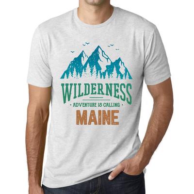 Homme Graphique Tee Shirt Graphic T Shirt Wilderness MAINE White Smoke