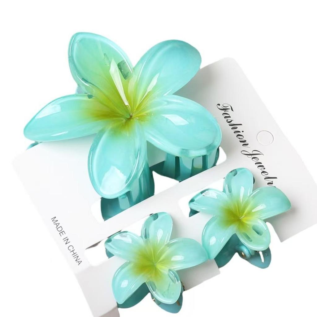 2025 New Egg Flower Grab Clip Retro Color Flower Hair Claw Clip Lady Side Grab Half Grab Back Head Shark