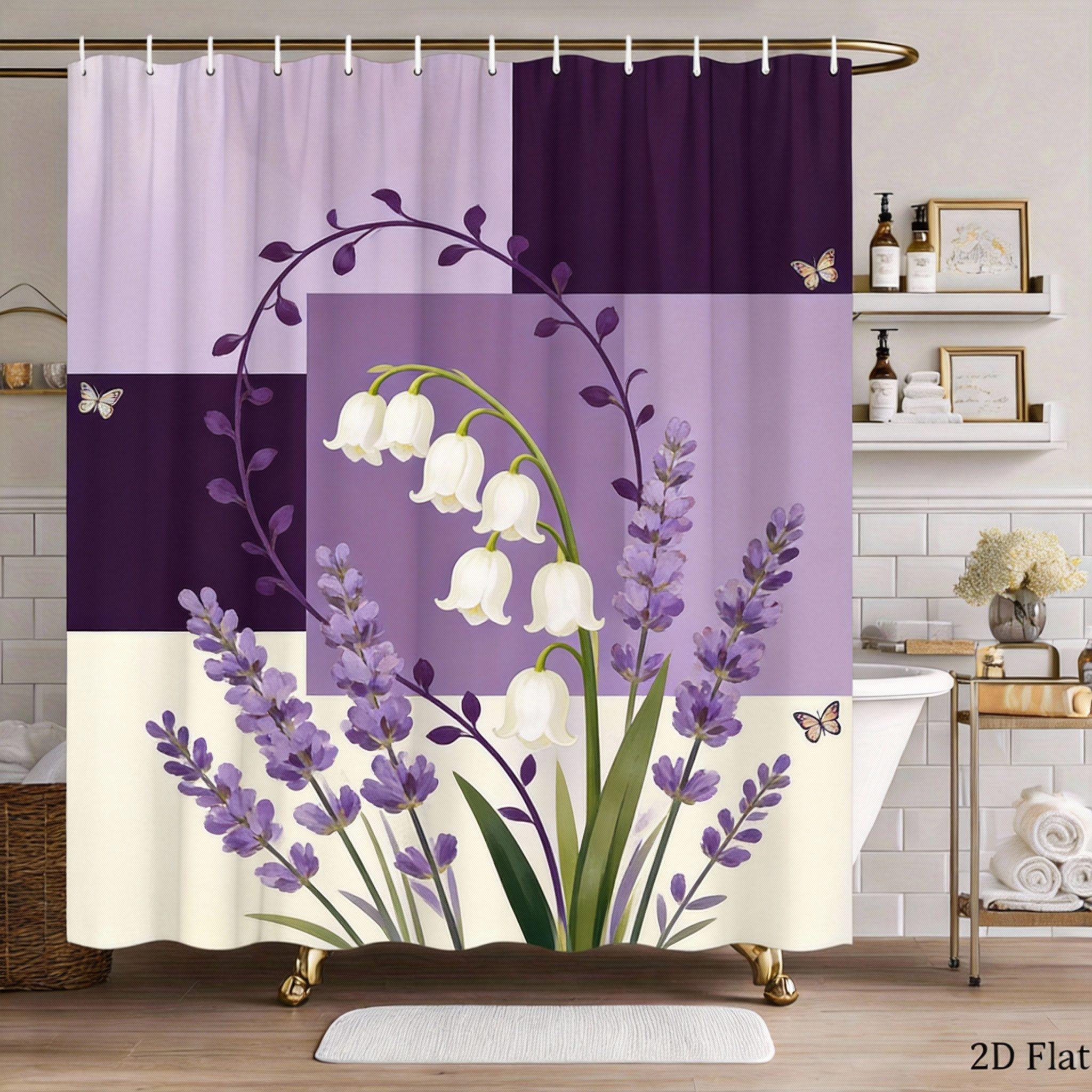 

Plant Art Shower Curtain 1 Piece-Green Leaf Geometric Block, Modern Natural Design, Contemporary Bathroom Decoration W60H190(CM)-1 Pcs