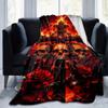 1pc Skull Cross Printing Lightweight Flannel Blanket, Comfortable and Warm Blanket, for Camping Sofa Bed and Couch Office, Gift