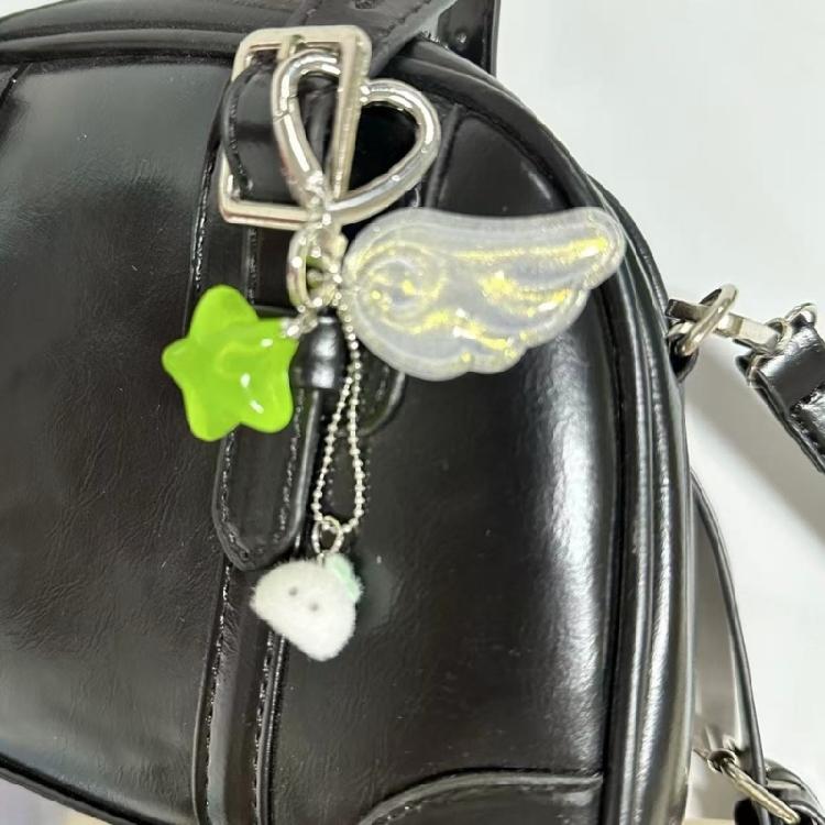 Enchanting Rabbit Keychain Angel Wing Star Details Sturdy Lightweight Alloy Design Versatile Daily Use Decorative Item