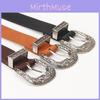 Vintage Ladies Pu Belt With Alloy Buckle For Casual And Retro Style Accessory