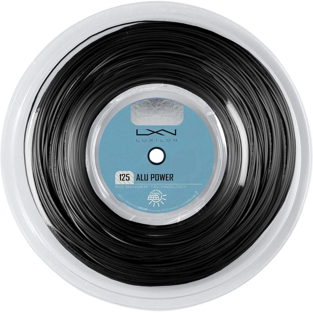 Luxilon  Luxilon  Tennis String Gat Single Tension 200m Reel Alu Power 125 Mono Filament Black Reel  200m