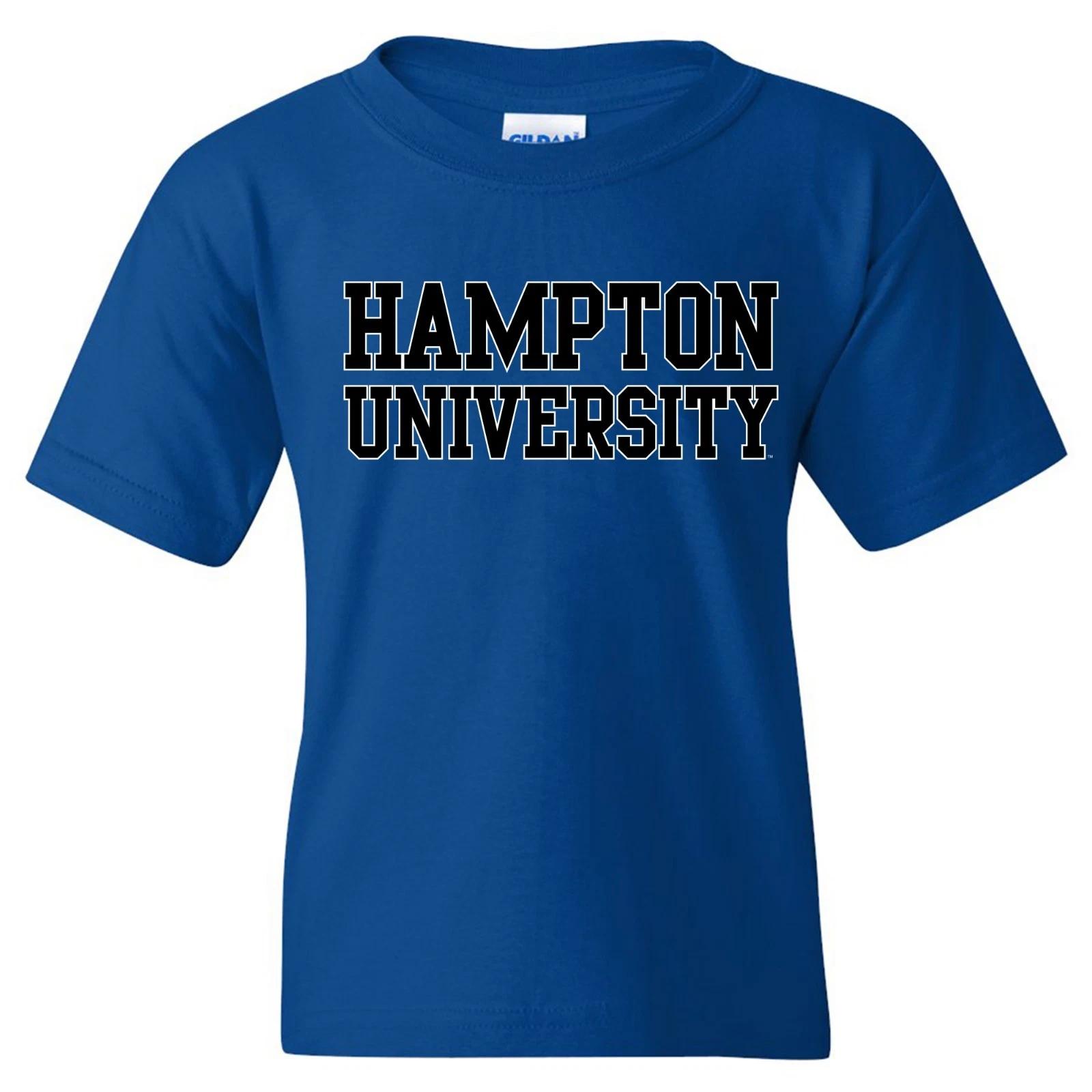 Hampton University Pirates Basic Block Licensed Unisex Youth T-Shirt 4XL
