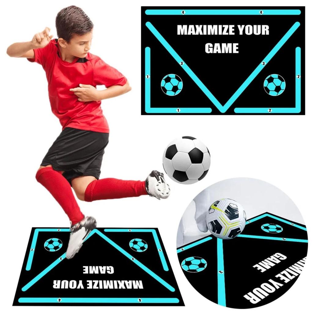 Football Footstep Training Mat Absorbing Silent Dribble Aid Non Slip Dribbling Ball Control Football Footstep Mat Indoor Ourdoor For Children Adults