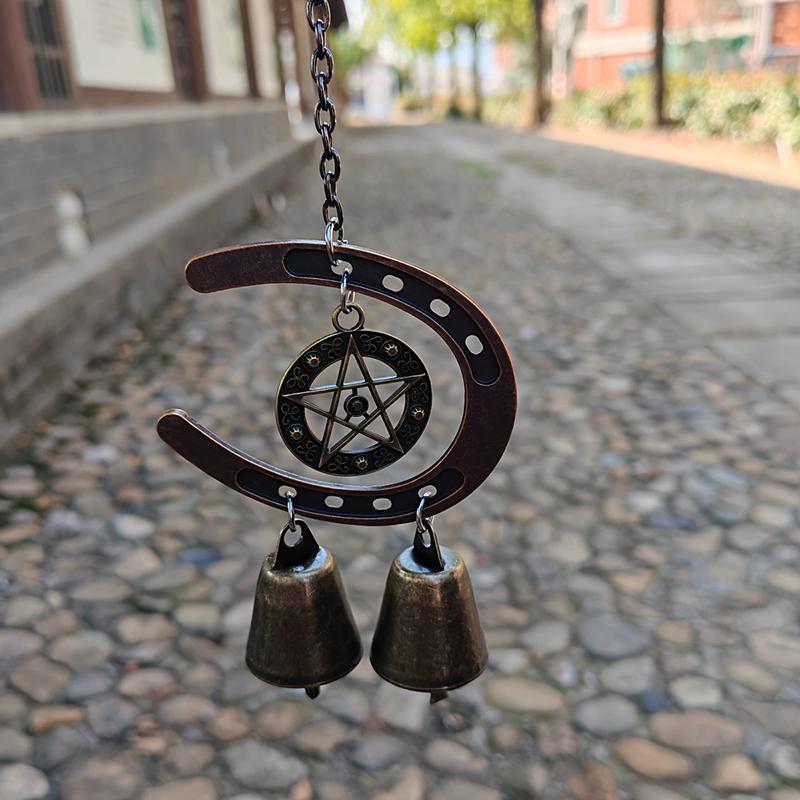 

WTEMPO Two Bells/Three Bells Creative New Retro Metal Horseshoe-shaped Wind Chimes Home Decoration Hanging Pendants Decorative Bell Handicrafts 2pcs