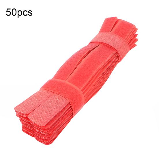 50Pcs Reusable Nylon Magic Tape Cable Tie Fasten Straps Wire Holder Organizer