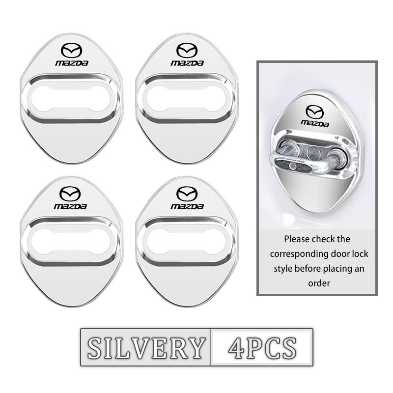 For Mazda 4pcs Car Door Lock Buckle Cover Waterproof Protection Sleeve Axela Speed 6 CX3 CX4 CX5 CX7 CX8 CX9 MS Demio FF26