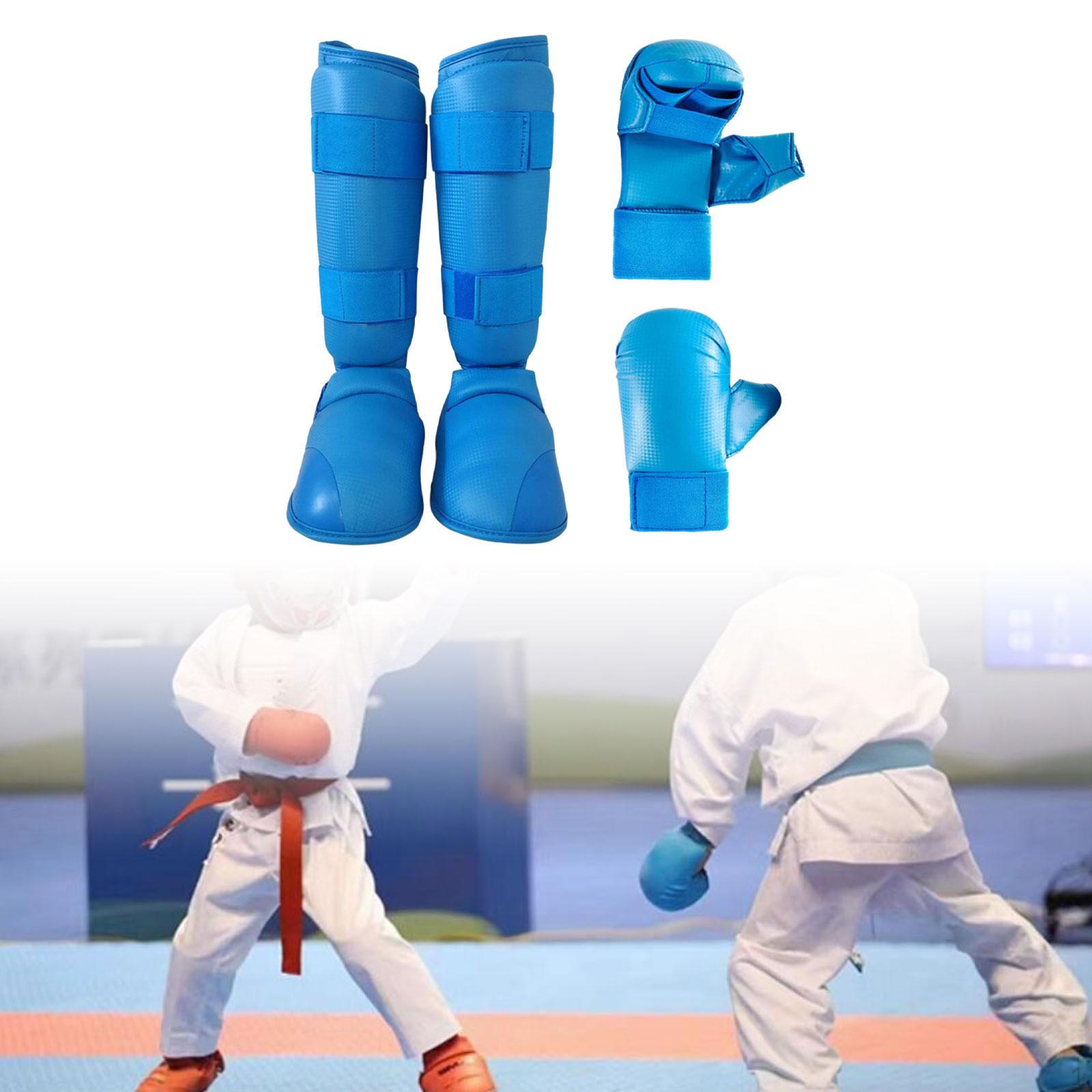 

Комплект снаряжения для спарринга каратэ, боксерские перчатки, щитки для голени, снаряжение для XL