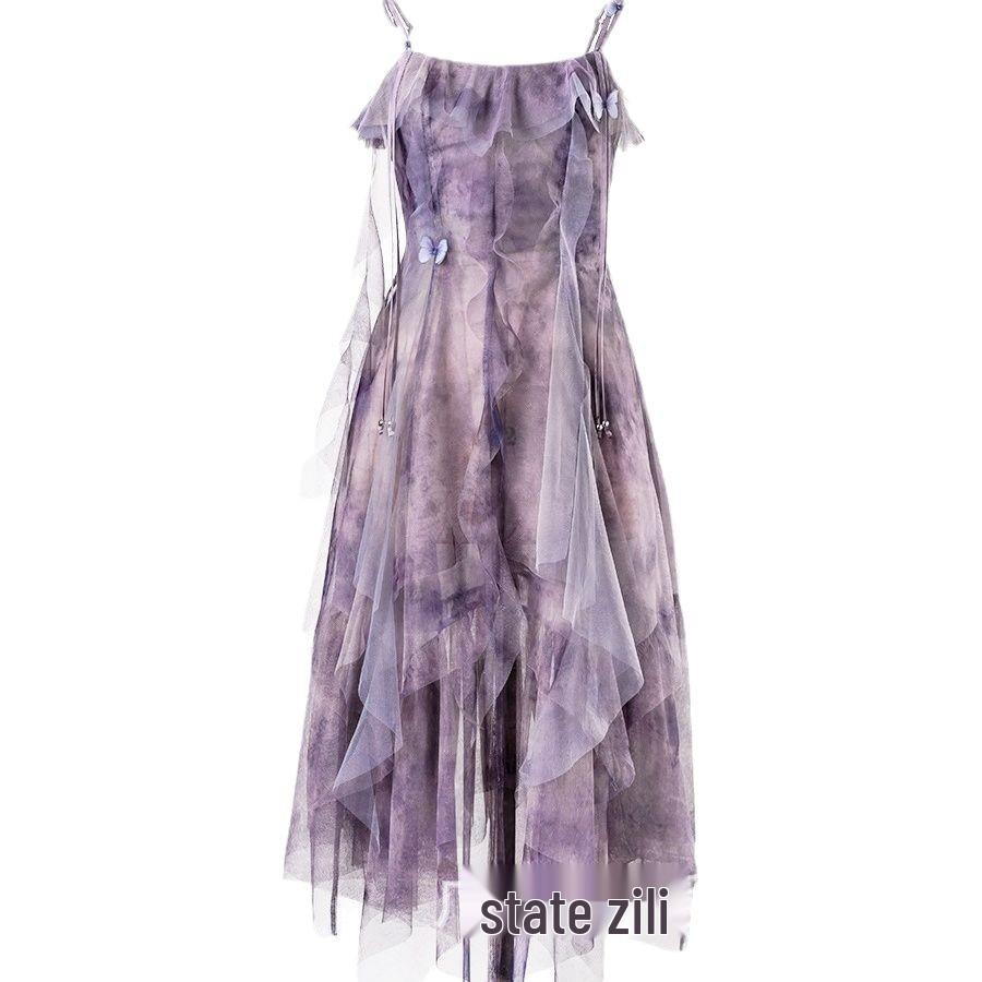 New French Sweet Girl Style Slimming Fairy Net Yarn Dress