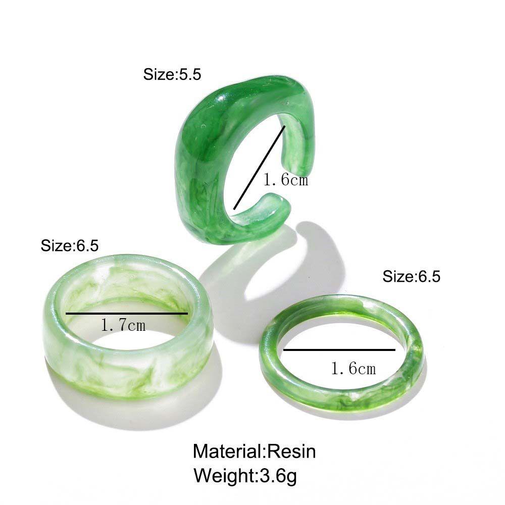 Cool Transparent Retro Resin Geometric Acrylic Women Open Ring Fashion Jewelry Korean Style Ring