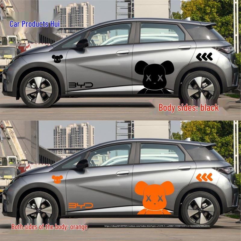 BYD Dolphin Side Body Stickers: Violent Bear Design for Scratch Cover and Decoration