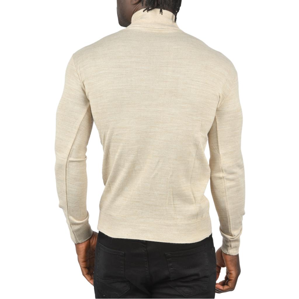 DeepSEA Baklava Desenli Slim Fit Yarım Balıkçı Yaka Triko Boğazlı Kazak 2505511