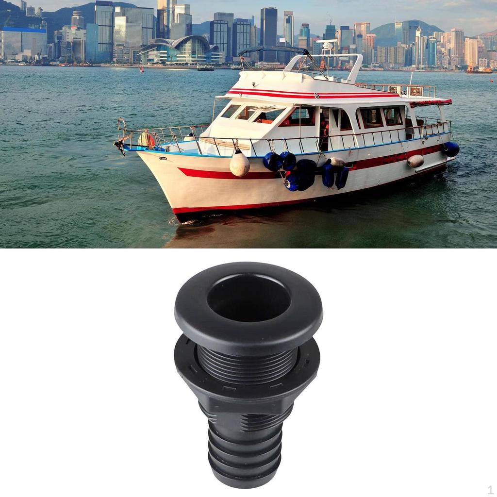 Boats Thru Hull Fitting Deck Drain Outlet Overflow Connector Through for Boat