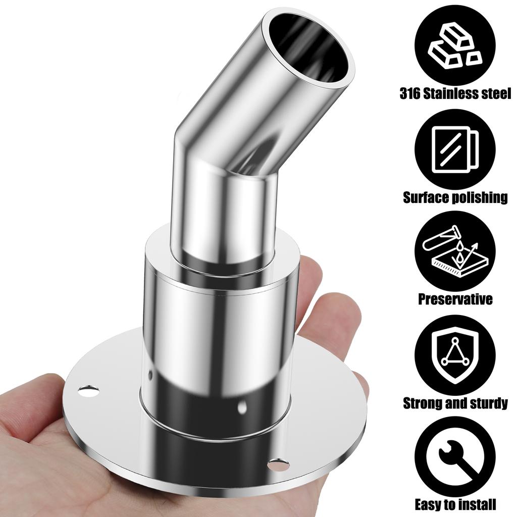 24mm Thru Hull Exhaust Skin Stainless Steel Thru Hull Exhaust Fitting Boat Marine Fitting Tube for Diesel Heaters Exhaust Pipe