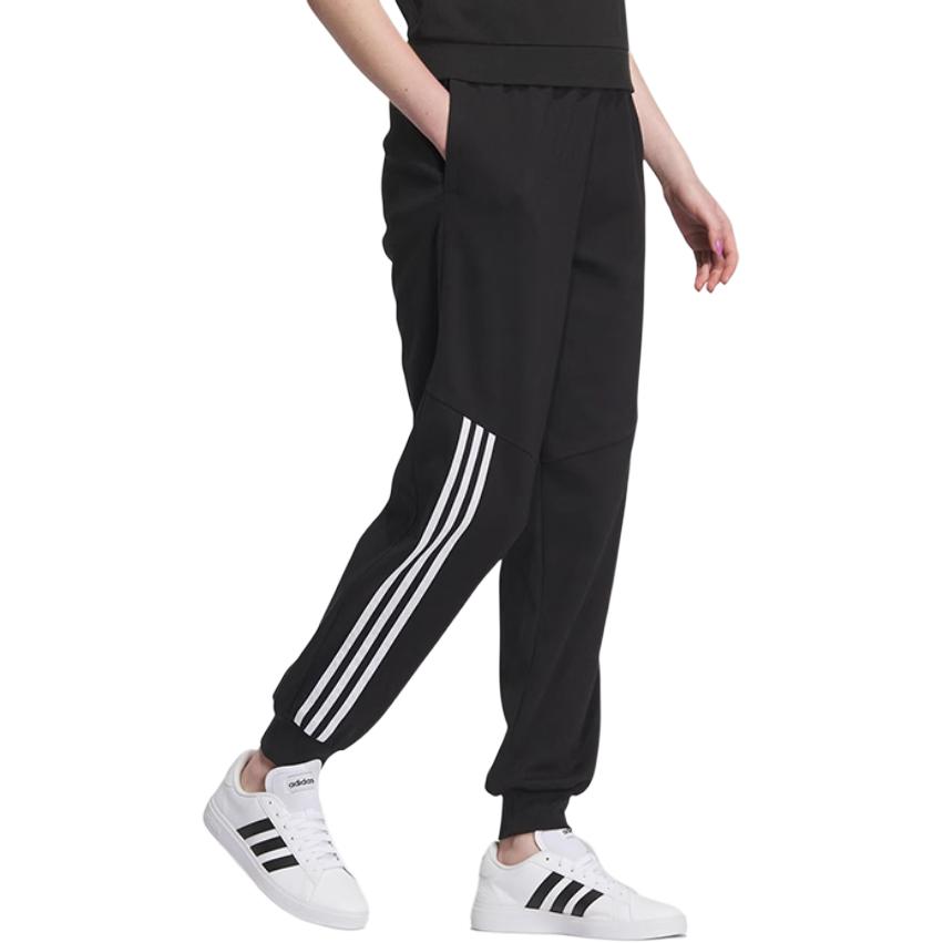 Adidas Neo Side Stripe Casual Tapered Knit Retro Sports Pants Women Pants Black IK5099