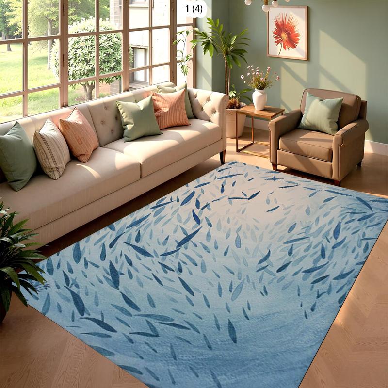 Fish Fish Blue Living Room Decorative Carpet New Chinese Style Bedroom Kitchen Living Room Entrance Door Mat 40x60cm