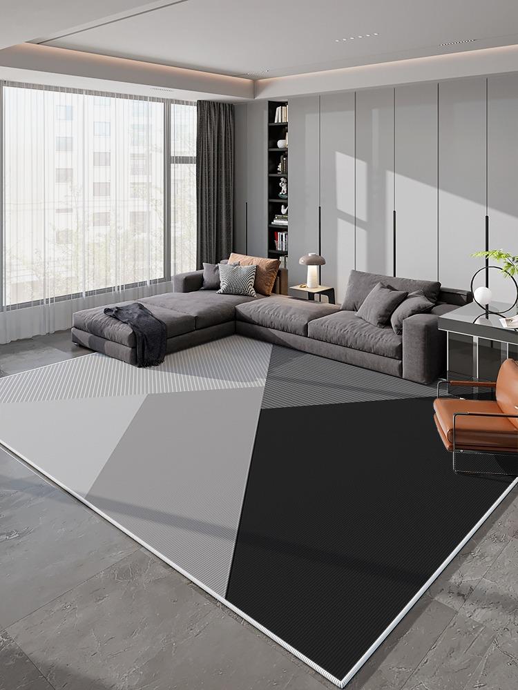 Light Grey Geometric Striped Carpet Living Room Luxurious Decorative Carpets Modern Artistic Lines Rugs Easy Clean Bedroom Rug