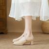 Coarse Heel Mary Jane Shoes Women's White High Heel Comfortable Not Tired Foot Shoes