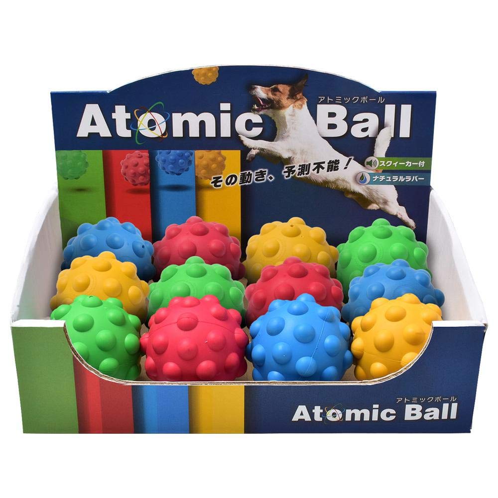 

PLATZ PET SUPPLIES & FUN Atomic Ball Mini Dog Toys, 12-Pack Box