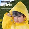 Children's Raincoats Cartoon Raincoats Boys Girls Rainproof High-definition Hat Brim Invisible Backpack Space Reflective Strip