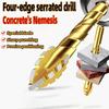 7pcs Carbide Drill Bit Set, Four-Flute Offset Sawtooth Design, Straight Shank for Dry Drilling Porcelain, Ceramic, Glass, Marble, Concrete