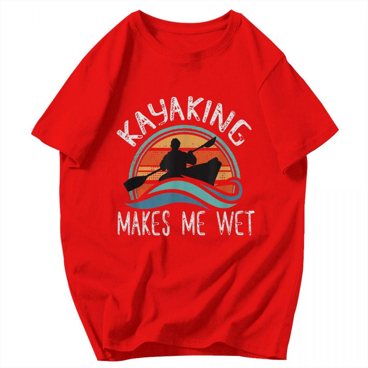 Men T Shirt Kayaking Gets Me Wet Vintage Retro Cotton Y2K Graphic Quality Unisex Clothing T Shirts S