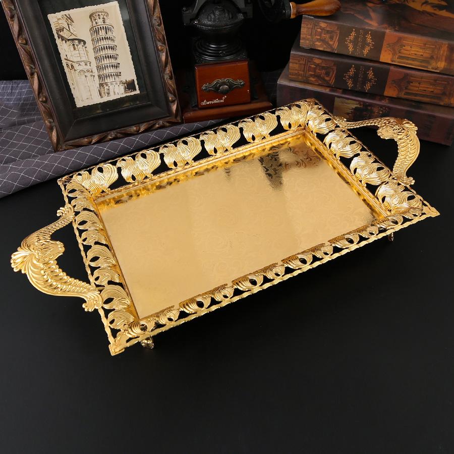 

Европейская полая прямоугольная легкая роскошь модная фруктовая тарелка высококачественная фруктовая тарелка KTV бар тарелка для закусок металлические изделия ручной работы 50*26*8.5