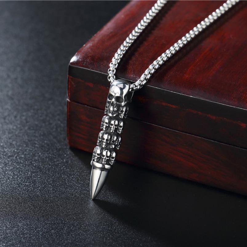 Jewelry Skeleton Alloy Head Male Titanium Steel Necklace Pendant