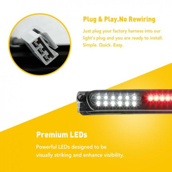 30LEDs Brake Third Stop Light Tail For 1997-2004 F-150 Ford F150 Black 3RD Lamps