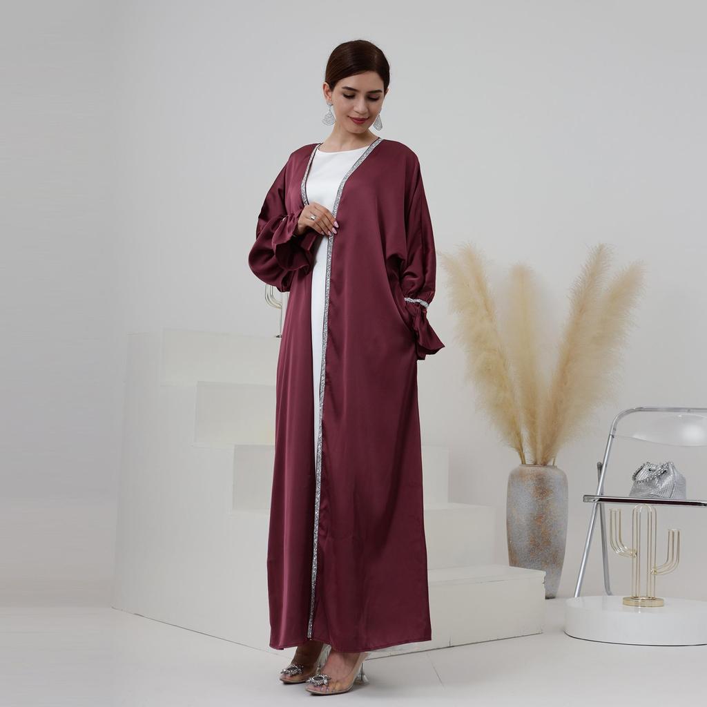 Loriya Dubai Daily Beaded Bell Sleeve Dress Robe LR633
