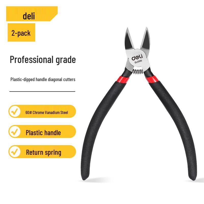 Deli 6-inch Professional Diagonal Pliers 2-Pack 6 inch