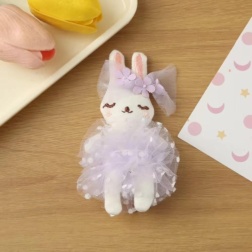 DIY Princess Hair Clip Handmade Stuffed Rabbit Doll Cute Bunny Plush Brooch Hair Clip Accessories
