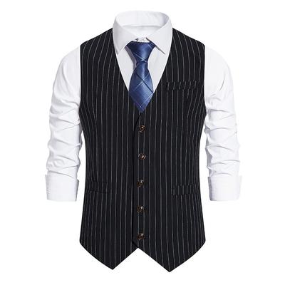 Gilet d'affaires pour hommes, coupe cintrée, décontracté, pour mariage, en laine douce, Tweed, à chevrons, rétro Vintage, Slim