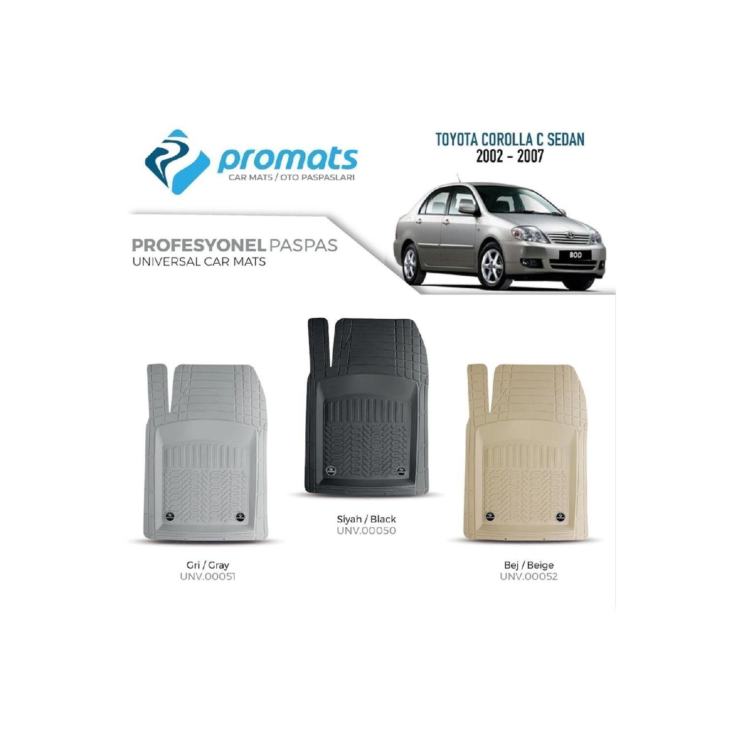 

Toyota Coralla C Sedan 2002-2007 Коврик напольный Professional 4d- (черный)