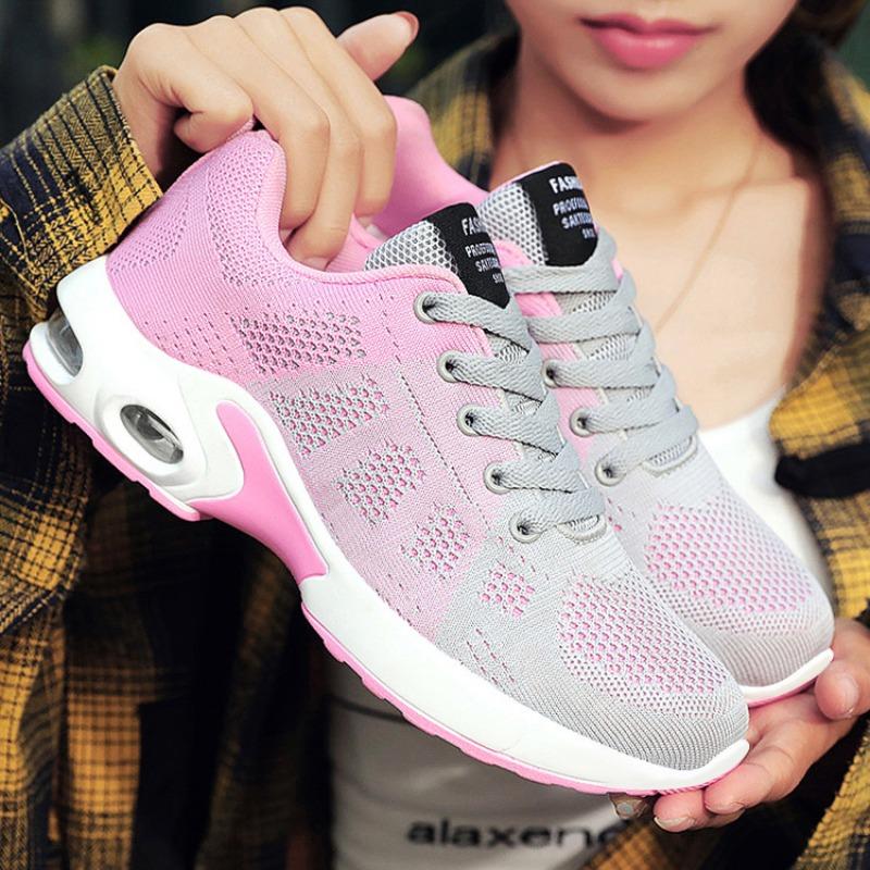 Women's Shoes Spring Women's Sports Shoes Large Size Soft-soled Running Shoes Air Cushion Shoes Oes Casual Mesh Shoes