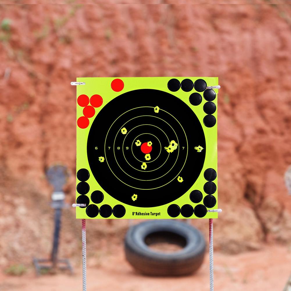 100-5PCS 8-inch Splatter Target High Visibility Adhesive Shooting Target Stickers Reactive Hunting Shooting Training Paper