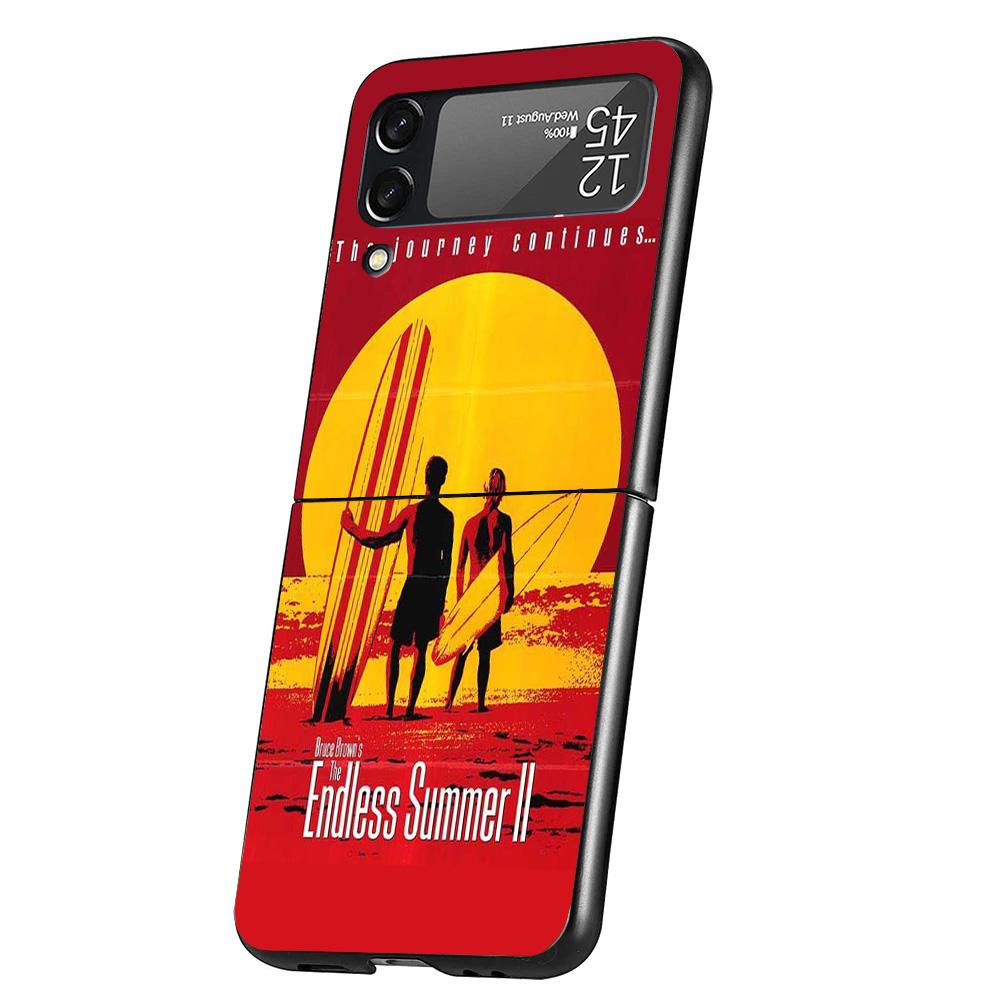 Surf Board Aesthetic Cover Phone Case For Samsung Galaxy Z Flip 7 6 5 4 3 5G Flip7 Flip6 Flip5 Flip4 Flip3 Black Fundas Shell Ga