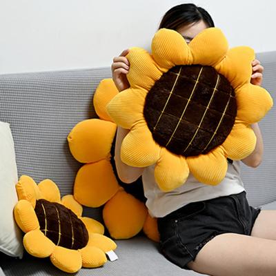 Sunflower Throw Pillow Wear Resistant Washable Non-Fading Flower Shaped Floor Pillow Decorative Sofa Couch Cushion